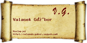 Valasek Gábor névjegykártya