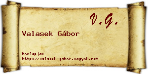 Valasek Gábor névjegykártya